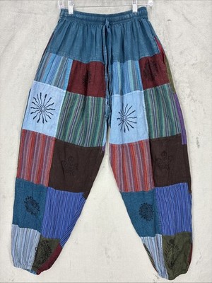 Kathmandu Imports Pants Womens Baggy Wide Leg Patchwork Hippie Boho