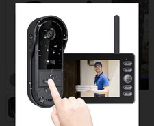 Wireless Video Doorbell 1080P No WiFi Required 4.3" Monitor No Subscription H4 