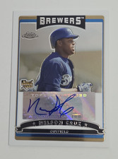 Nelson Cruz 2006 TOPPS CHROME MLB ROOKIE AUTOGRAPH CARD #346 Brewers Padres AUTO. rookie card picture