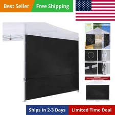 8x8 Canopy Replacement Top Outdoor Cover with Ropes Black