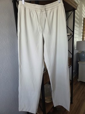 Lululemon Athletica Women s White Track Pants M Drawstring Pockets Stretch Gym