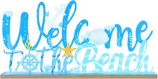 Coastal Beach Decor, Wood Metal Welcome to the Beach Sign for Table Decor, Farmh