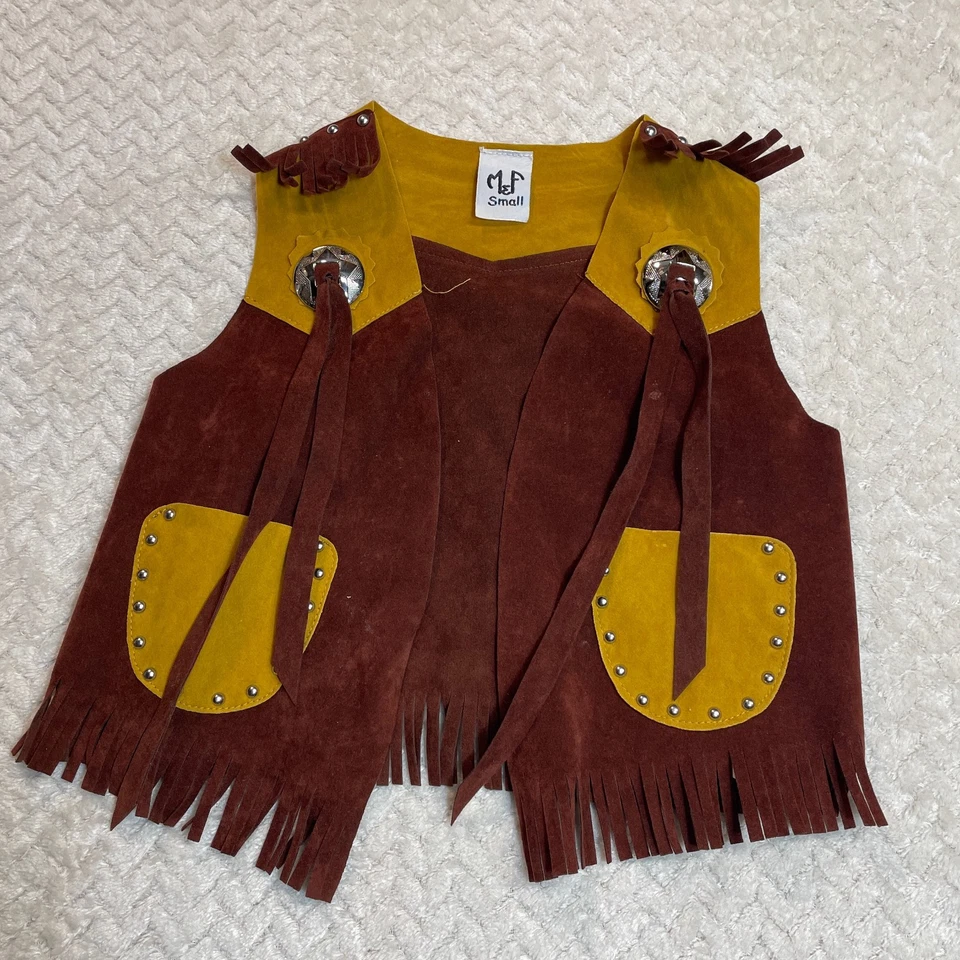 M & F Western Products Little Outlaw Boys' Faux Suede Cowboy Vest Small, NWT - Image 2 of 4