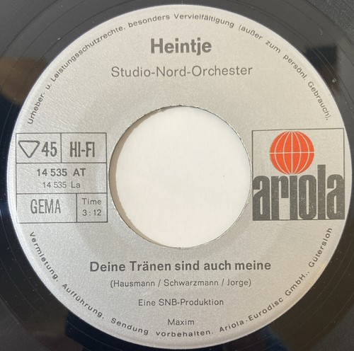 Heintje Deine Tranen sind auch meine Wenn der Sommer kommt 7" 45 Vinyl Record - Imagen 3 de 5