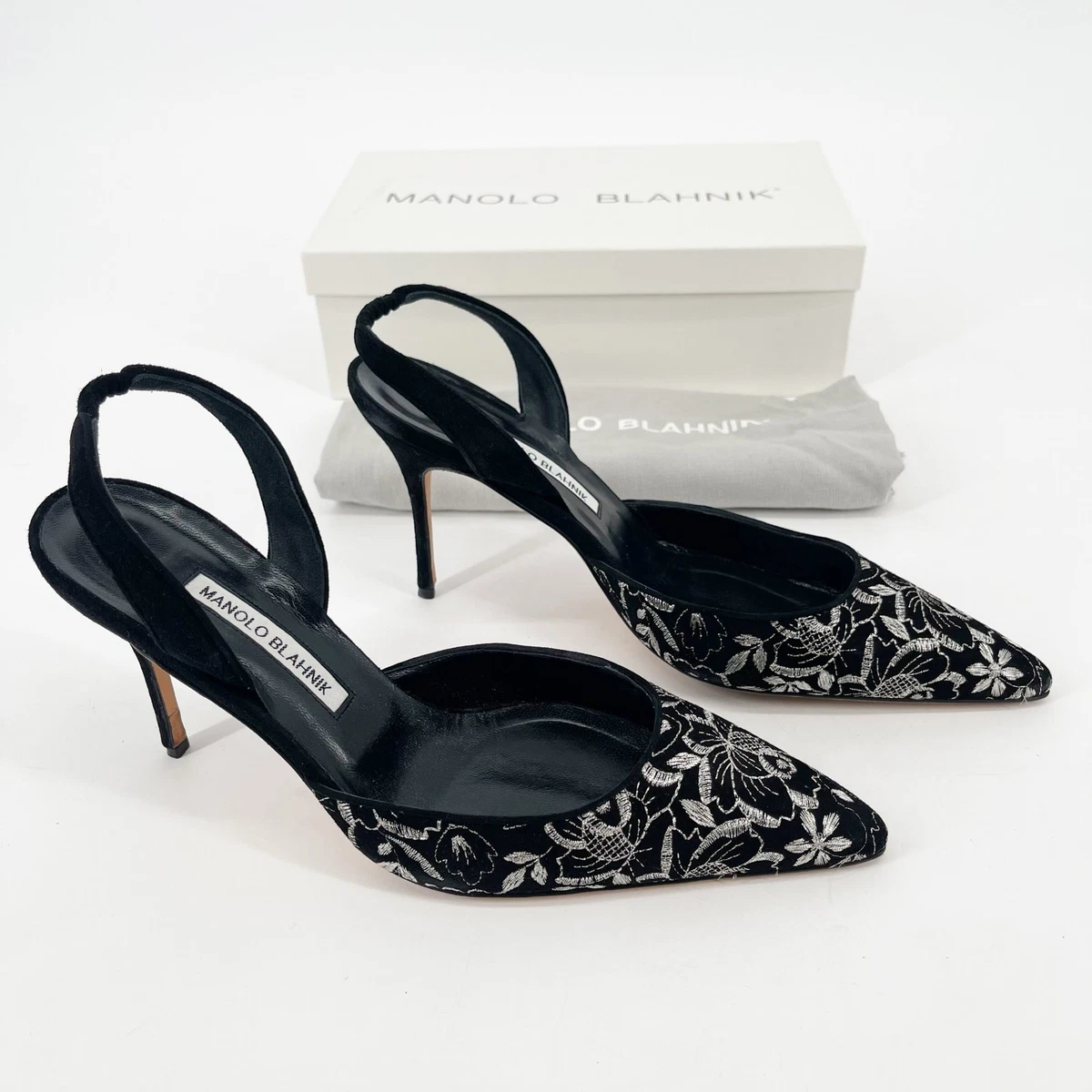 Manolo Blahnik Carolyne Women's Suede Slingback for sale | eBay