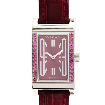 Bvlgari Rettangolo Rhodolite Garnet Bezel Wine RT39S from Japan #031
