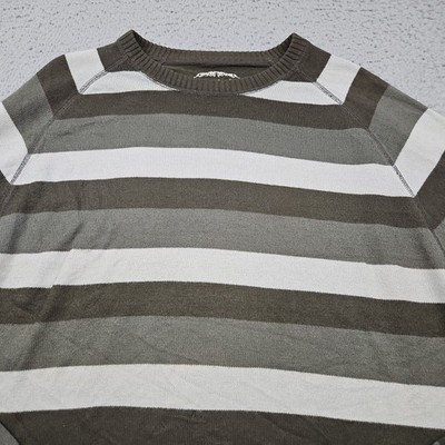 Aeropostale Sweater Mens XL Brown Gray Striped Long Sleeve Pullover Preppy