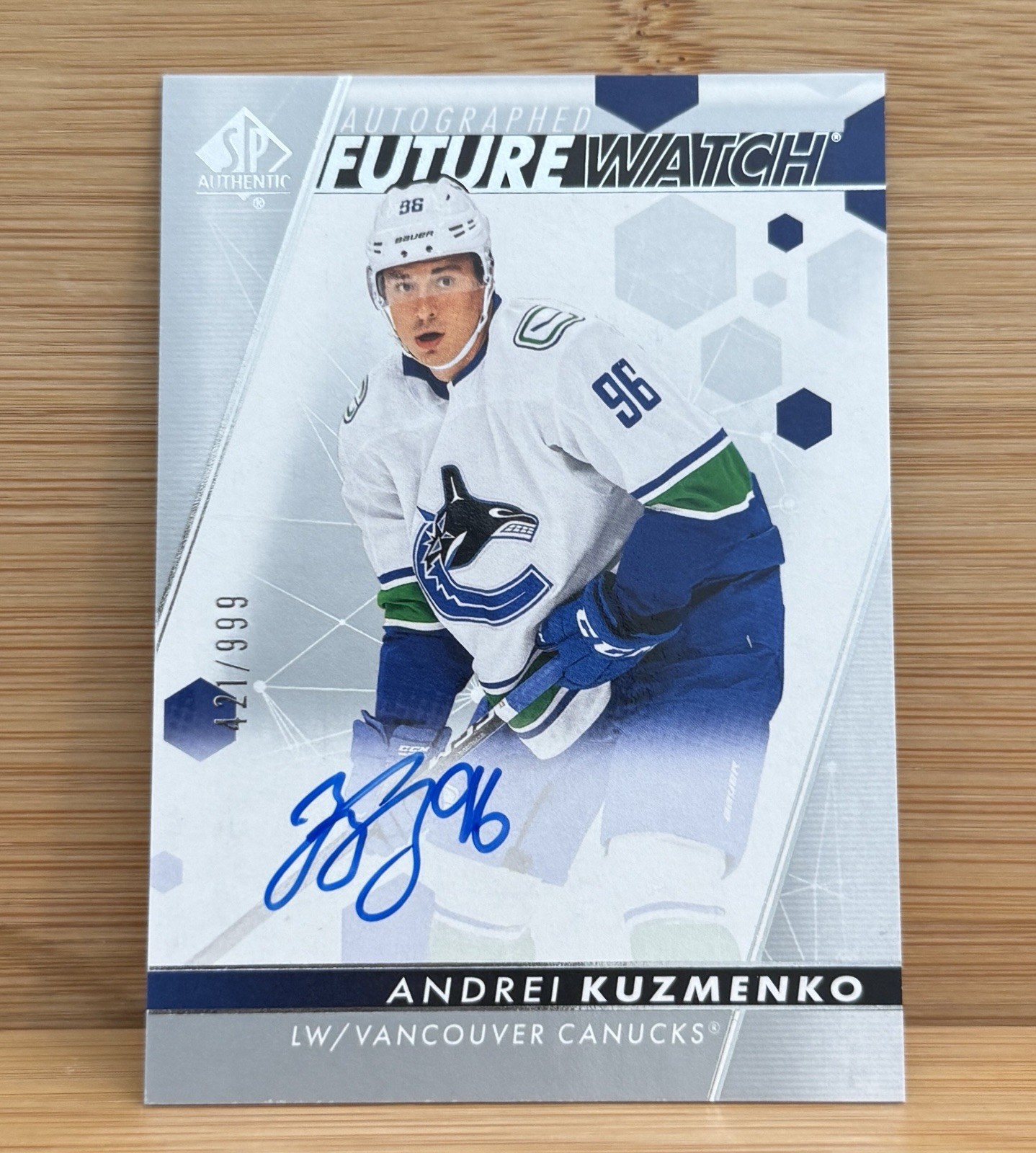 2022 SP AUTHENTIC SPA ANDREI KUZMENKO #142 FUTURE WATCH AUTO FWA ROOKIE /999