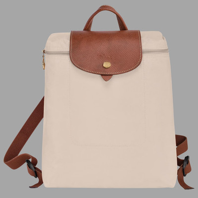 Longchamp Le Pliage Original Backpack Paper Off White Nylon Leather L1699089P71