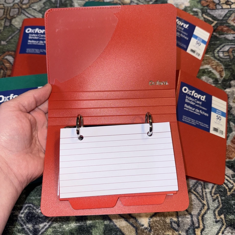 Oxford Index Card Binder Dividers, 3" x 5", Color Will Vary, 50 Cards,1 Binder - Image 3 of 4