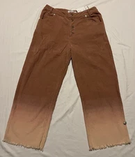 House of Sunny Pink Rose Corduroy Pants Women’s Size 10 NWT!