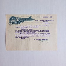 1929 Giovanni Invernizzi Melzo Firma Del Fondatore Su Lettera C00066