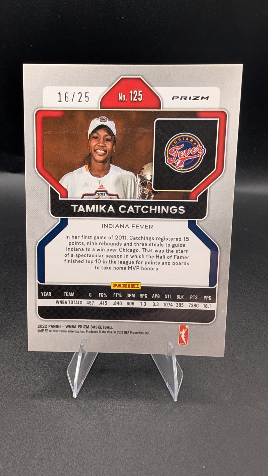 WNBA 2022 Panini Prizm - Tamika Catchings #125 Mojo Prizm /25 Fever view 2