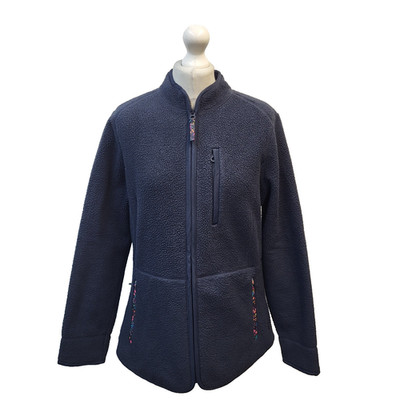 Joules Fleecejacke marineblau Reißverschluss UK Damengröße 14 M616