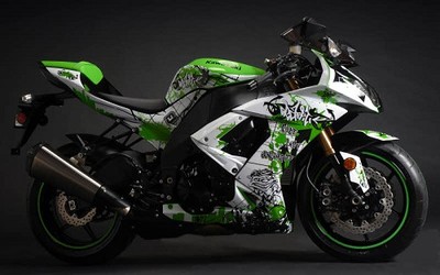 FLU Designs Inc. - 60101 - Graffiti Graphic Kit, White/Green for