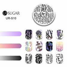 Nail Art Stamping Plate Decoration Spring Wild Flowers Butterfly Fern (URS10)