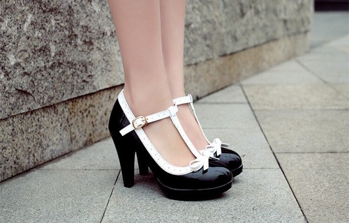 Purfle Block Heels Vintage Mary Jane Crossdresser LGBTQ Big Size Women Shoes 48 - Picture 17 of 39