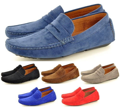 New Mens Loafers Moccasins Faux Suede Slip Shoes Avail. UK 6-11 | eBay