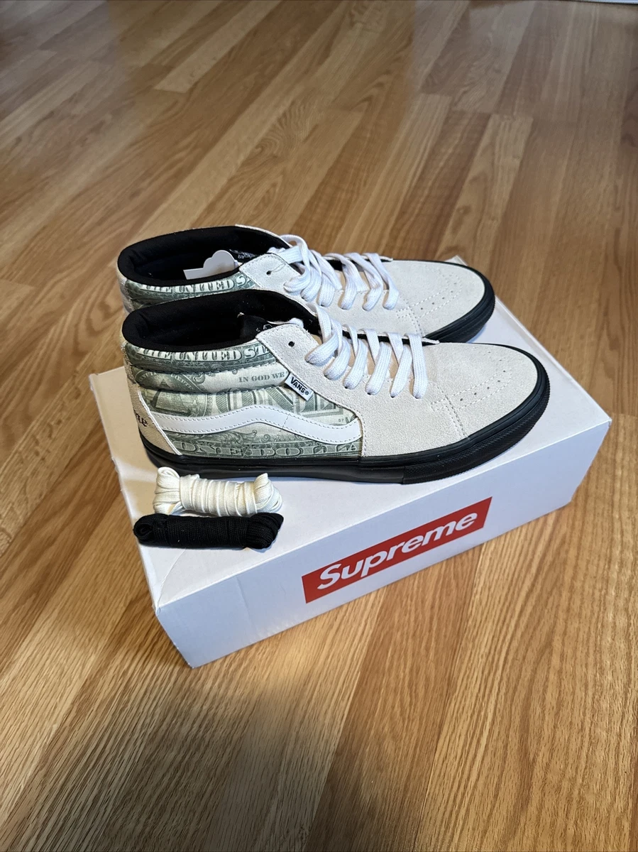 Supreme x Vans Skate Grosso Mid Dollar Bill - White for sale | eBay
