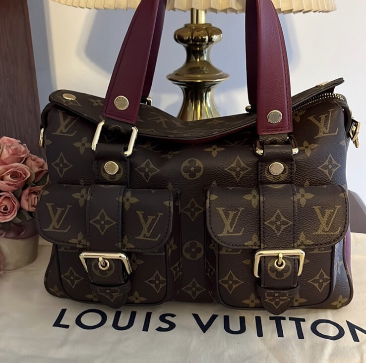 Louis Vuitton Manhattan NM Handbag Monogram Raisin Trim With