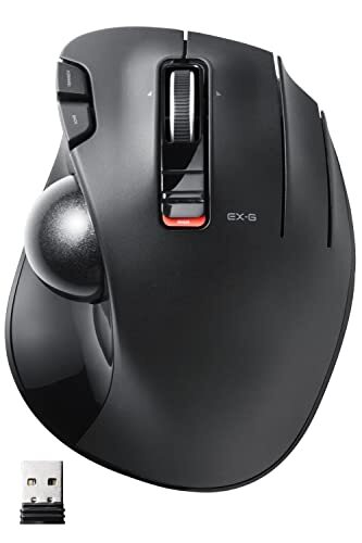 ELECOM Wireless Trackball Mouse EX-G Grip 6 Buttons Black M-XT3DRBK - Picture 1 of 9