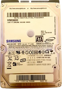 SAMSUNG 60 GB M40S 5400 RPM 2.5" HM060II SATA Internal Hard Drive