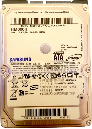 SAMSUNG 60 GB M40S 5400 RPM 2.5" HM060II SATA Internal Hard Drive