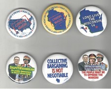 6 2011 LABOR UNION pin Anti Governor Republican Scott Walker WISCONSIN 14