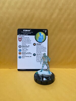 Iceman #033 Uncommon Heroclix Figure and Card Marvel X-Men Rise and Fall!