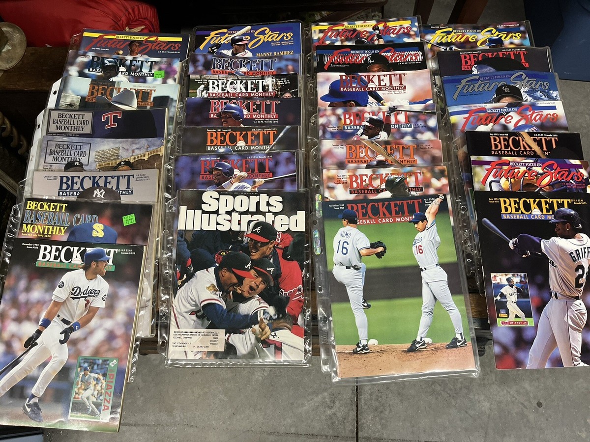 Vtg Lot of 29 Beckett Baseball Card Monthly Magazines 90-96 Sports