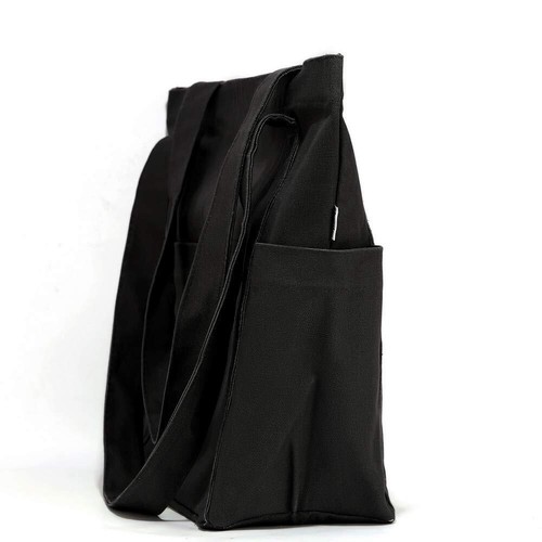 XL Heavy Duty Canvas Grocery Bag Multi Purpose Tote Outer Pockets - Picture 3 of 6