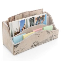 Beige Vintage Style Postcard Design Wood Mail Sorter / Desktop Office Supply ... on sale Beige Vintage Style Postcard Design Wood Mail Sorter / Desktop Office Supply ... on sale