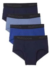 Fruit of the Loom Men's Breathable Cotton Micro-Mesh Assorted Briefs, 4 Pack