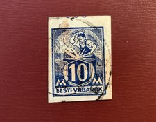 Briefmarken antik Estland Rarität Eesti Vabariik 10 M Geschnitten Imperforated
