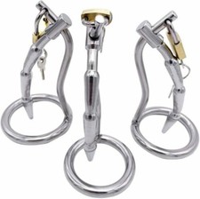 Stainless Steel Male Chastity Device Metal Chastity Cage Lock Belt Sounds Tube