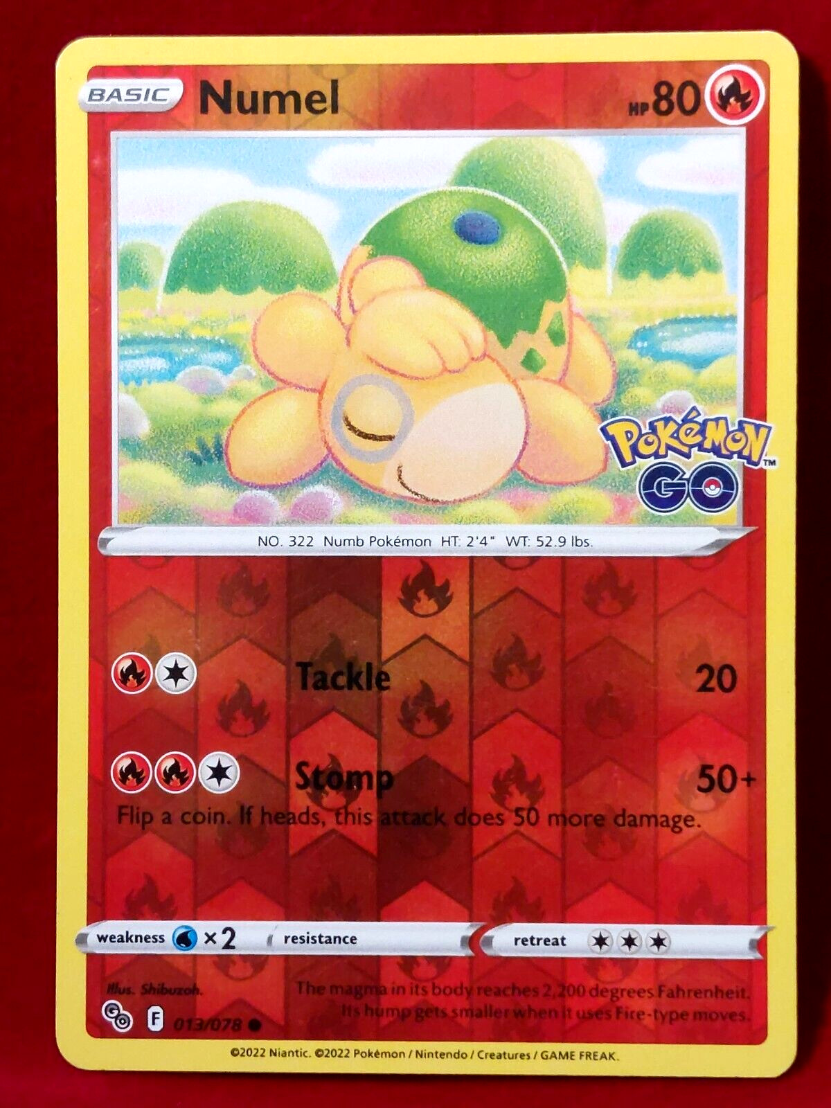 NUMEL Reverse Holo POKEMON 2022 POKEMON Go TCG Card# 13/78