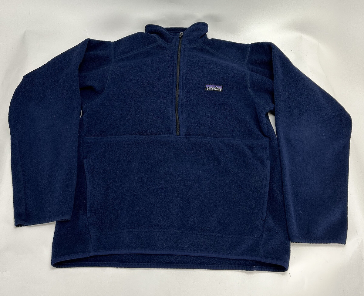 Patagonia Men's Sinchilla Fleece 1/4 Zip Navy Blue Small | eBay