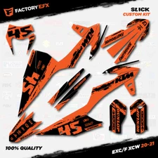 Black Orange Slick Racing Graphic Kit fit KTM 20-23 EXC EXCF XCW 200 250 300 450