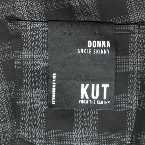 Kut From The Kloth Donna Skinny Ankle Pants Black Gray Plaid KP0340MB1N 14 MMM6 - Picture 4 of 4