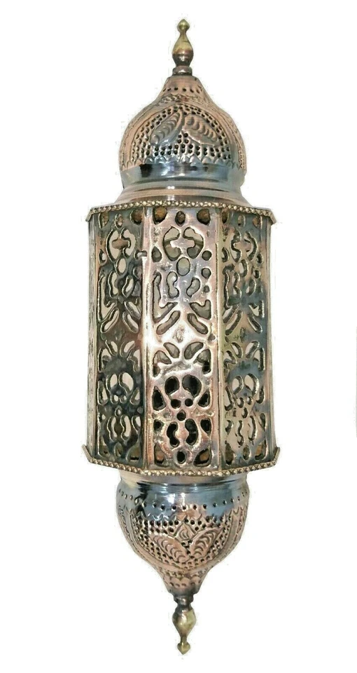 BR145W Bela Arandela de LED de Parede Marroquina Feita à Mão Padrão de Vieira de Latão - Imagem 3 de 4