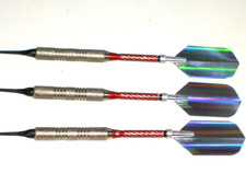 Soft Tip Darts, Used, 16 Gram Plated with New Alum Spin Shafts Flights 2131