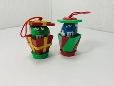 Vintage Blue And Green M&M Gift Box Pop Up Present Christmas Candy Ornaments