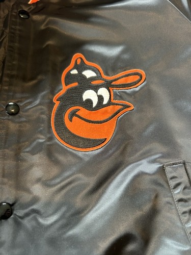 Giacca bomber vintage Baltimore Orioles taglia L cappotto baseball gesso anni 80 - Foto 6 di 14
