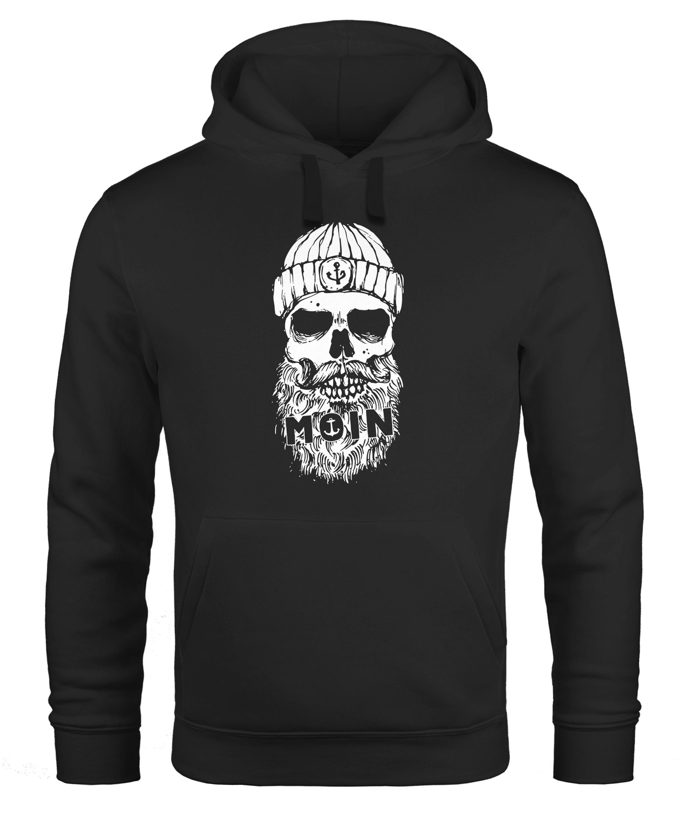 Neverless® Hoodie Heren Moin Skull Windroos Kompas Schedel