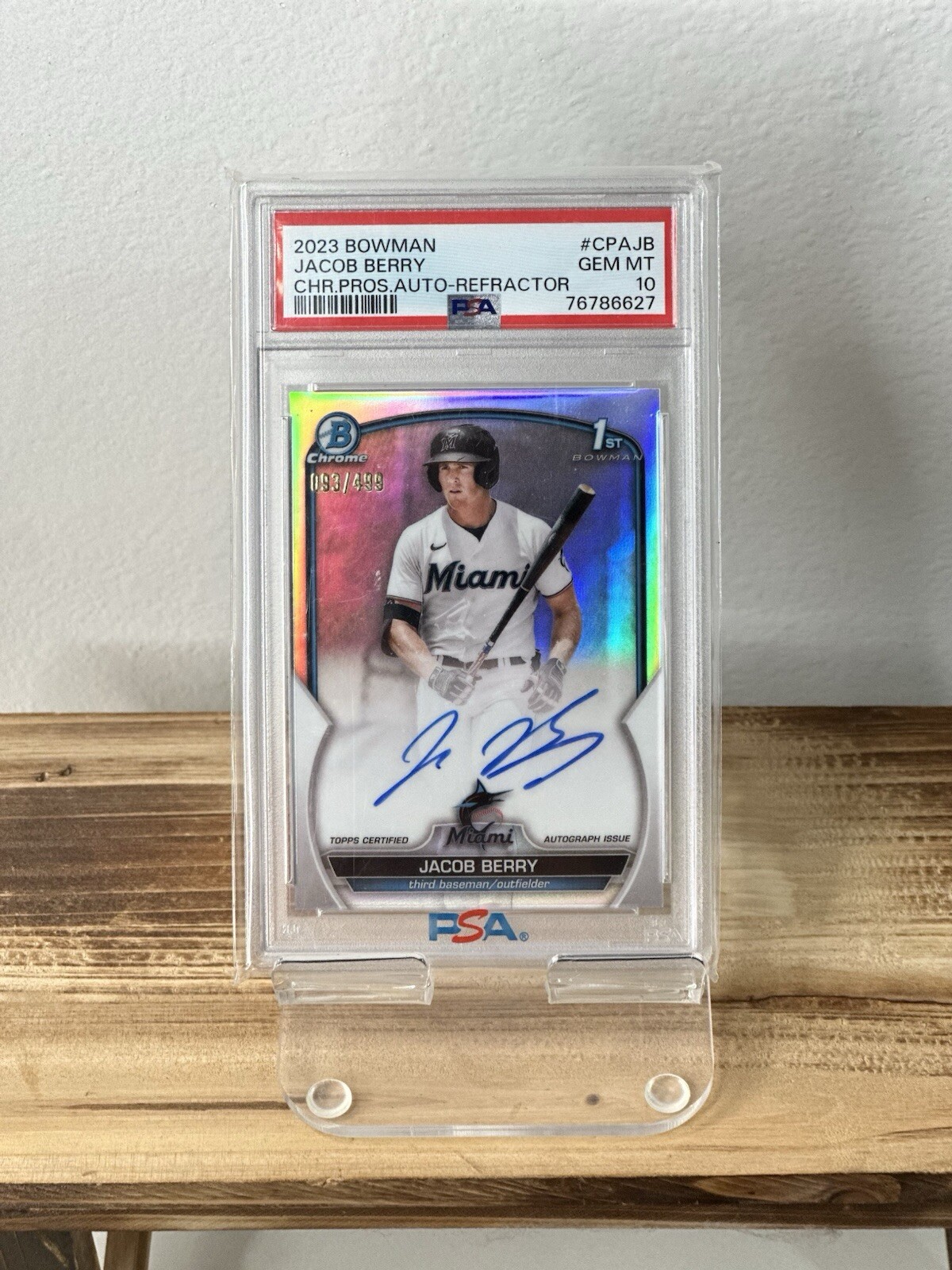 2023 Bowman - Chrome Prospect Autographs Refractor #CPA-JB Jacob Berry /499