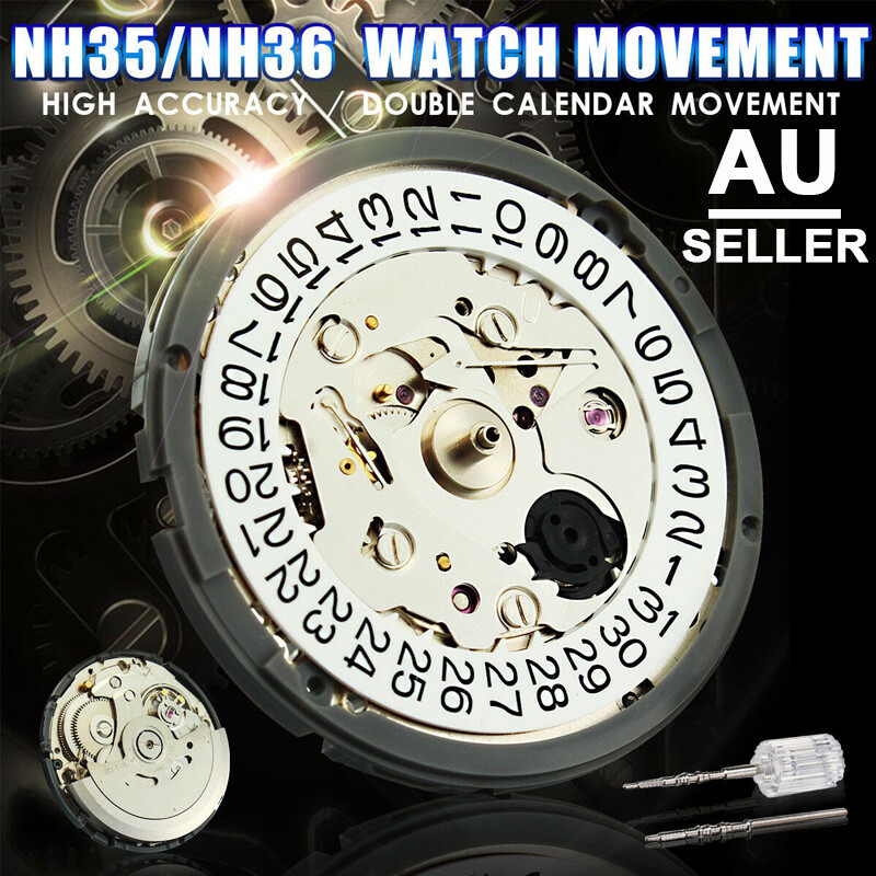NH35/NH36 High Accuracy Automatic Mechanical Watch Movement Day Date Display AU