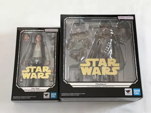 Juego Bandai S.H.Figuarts Han Solo & Chewbacca versión clásica Una Nueva Esperanza Guerra de las Galaxias 