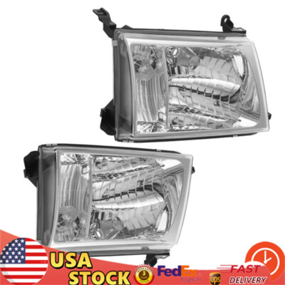 Pair For 98-05 Toyota Land Cruiser 100 Headlights Halogen Head lamp Set LH + RH