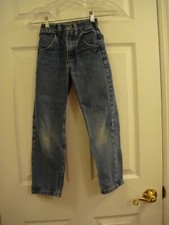 VINTAGE CHILDRENS RUSTLER JEANS Elastic Back Distressed SIZE 7 Slim