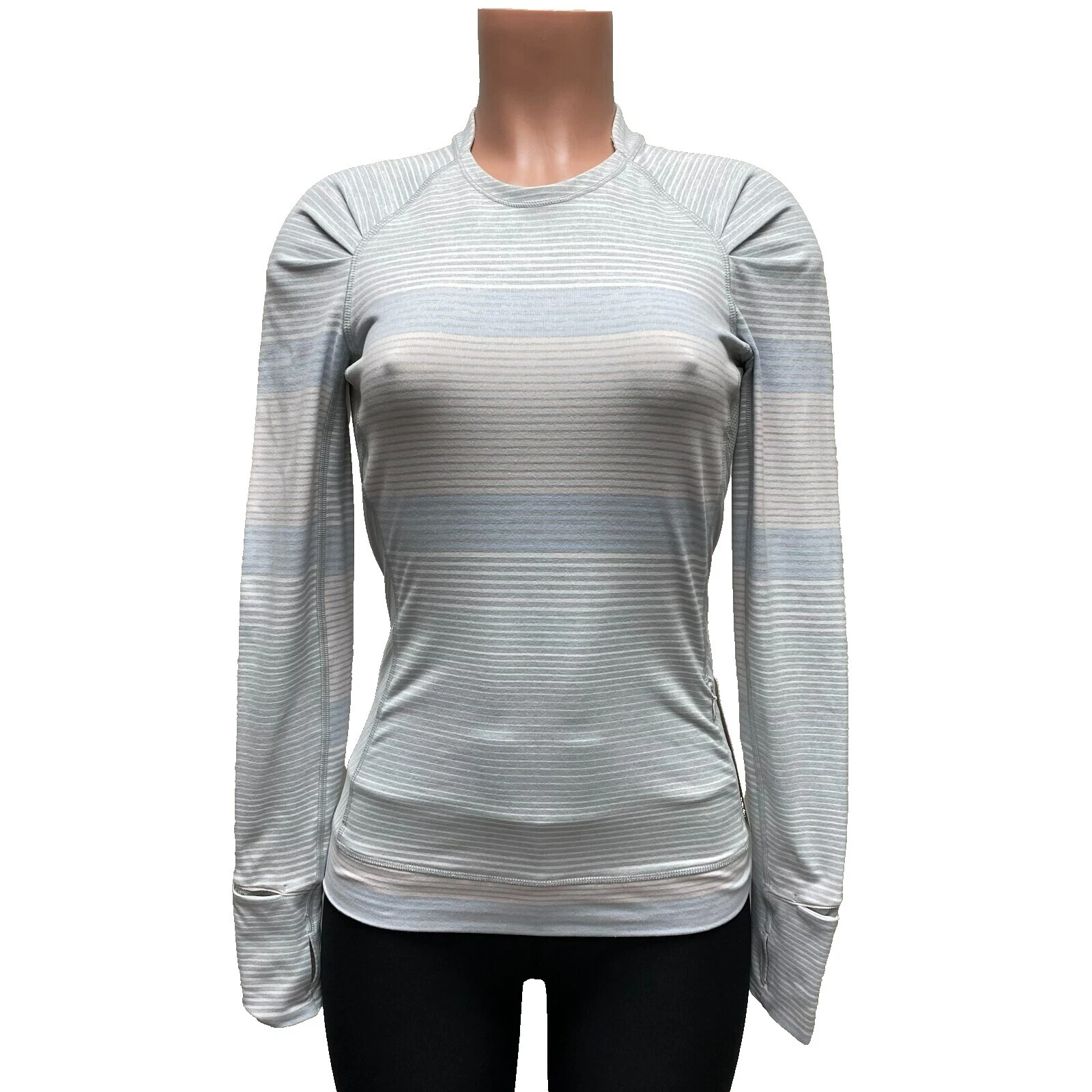 Lululemon Nylon Listrado Activewear Blusas para mulheres